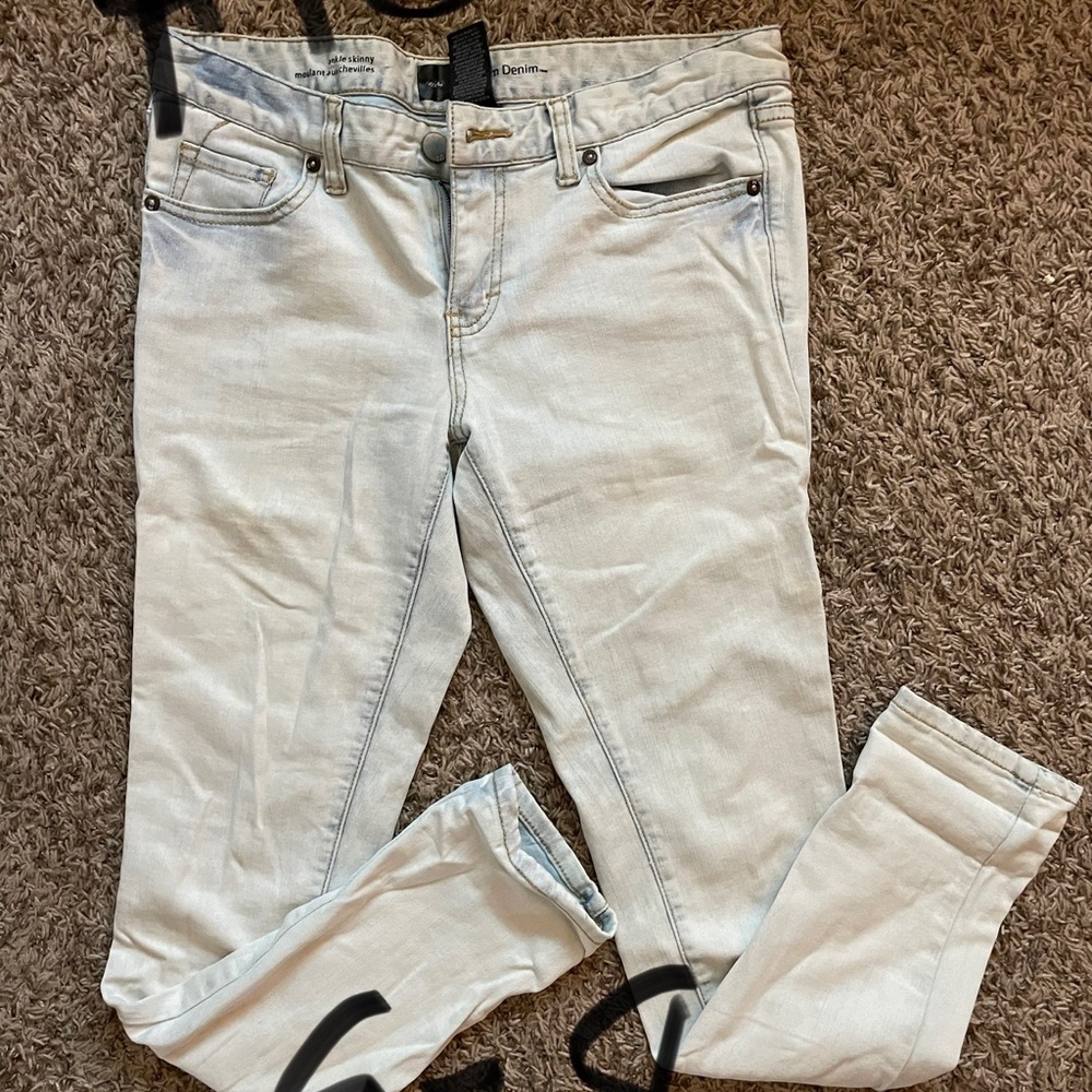 White washed straight leg denim
